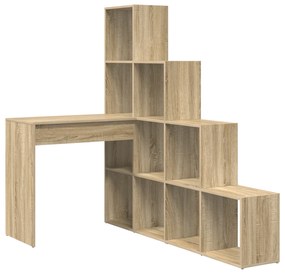 vidaXL Γωνιακό γραφείο με ράφι Sonoma Δρυς 101.5 x 149.5 x 149.5 εκ.