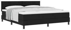 vidaXL Kρεβάτι Box Spring με Στρώμα  Μαύρο 180x200 εκ. Υφασμάτινο