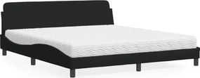 vidaXL Κρεβάτι με Στρώμα Dover Μαύρο 180x200 εκ. Υφασμάτινο