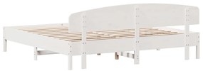 vidaXL Σκελετός Κρεβ. Χωρίς Στρώμα Λευκό 180x200 εκ Μασίφ Πεύκο