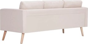 vidaXL Σετ Σαλονιού 2 Τεμαχίων Κρεμ Υφασμάτινο