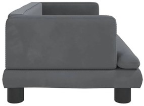 vidaXL Καναπές Παιδικός Σκούρο Γκρι 80 x 45 x 30 εκ. από Βελούδο