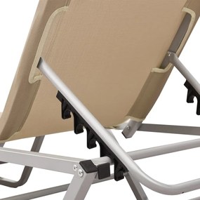 vidaXL Ξαπλώστρα Κρεμ από Αλουμίνιο και Textilene