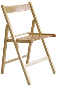 Ε416,1 EXTRA Βοηθητική Καρέκλα Πτυσσόμενη, Ξύλο Οξιά Απόχρωση Φυσικό  43x49x79cm, 4 Τεμάχια