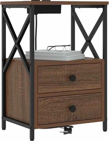 vidaXL Κομοδίνο Καφέ δρυς 40 x 31 x 60 εκ. Επεξεργασμένο Ξύλο