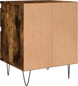 vidaXL Κομοδίνα 2 τεμ. Καπνιστή Δρυς 40 x 35 x 50 εκ. Επεξεργ. Ξύλο