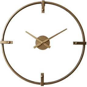 Ρολόι Τοίχου Vetro 020575 60x5x60cm Clear-Gold Μέταλλο