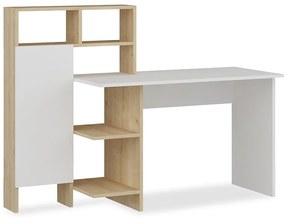Intrahome Γραφείο με βιβλιοθήκη ANDESRA Intrahome χρώμα λευκό-φυσικό 120x60x112εκ | SKU: INTRAPA-231111133