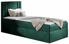 Κρεβάτι continental Baltimore 179, Μονόκλινο, Continental, Πράσινο, 90x200, Ταπισερί, Τάβλες για Κρεβάτι, 92x208x103cm, 65 kg, Στρώμα: Ναι