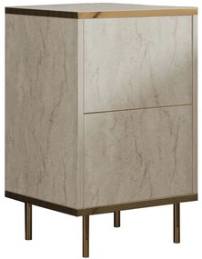 Κομοδίνο Imaj 382NRC1808 40x35x60cm Travertine Beige-Gold