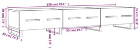 Έπιπλο Τηλεόρασης Καφέ Δρυς 150x36x30 εκ. Επεξ. Ξύλο - Καφέ