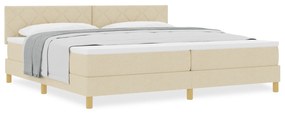 vidaXL Κρεβάτι με Σπαστό Στρώμα Κρεμ 200x200 cm Ύφασμα