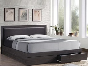 Κρεβάτι Mesa C111 (Σκούρο καφέ), Διπλό, Καφέ, 160x200, Πλαστικοποιημένη μοριοσανίδα, Τάβλες για Κρεβάτι, 171x207x92cm | Epipla1.gr
