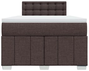 vidaXL Κρεβάτι Boxspring με Στρώμα Σκούρο Καφέ 120x200 εκ. Υφασμάτινο