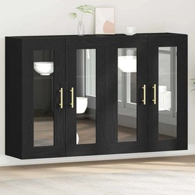 vidaXL Τοποθετημένα Κ Cabinets 2 τεμαχίων Μαύρη Δρυς 69,5 x 34 x 90 εκ Κατασκευασμένο από Ξύλο