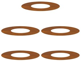 vidaXL Flat Tree Ring 5 κομμάτια Ø30/60 εκ από Weathering Steel
