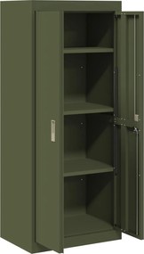 vidaXL Ντουλάπι αποθήκευσης Ελιά Πράσινη 60 x 40 x 140 cm Ατσάλι
