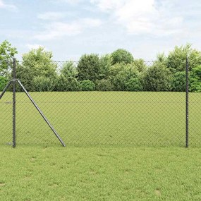 vidaXL Σετ Στύλων Φράχτη Γκρι 1.2 x 10 m Επικαλυμμένος Χάλυβας