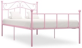 Πλαίσιο Κρεβατιού Ροζ 100 x 200 εκ. Μεταλλικό - Ροζ