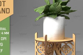 Σετ των 2 Intra απο ξύλο plywood 3mm-4mm πάχος Τρισδιάστατη . Στάντ λουλουδιών Δίασταση 30x20 cm INTRAFABR-85914848