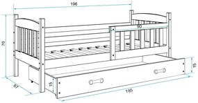 Κρεβάτι Dorian II-Φυσικό - Λευκό-190 x 80