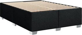 vidaXL Κρεβάτι Boxspring με Στρώμα Μαύρο 140x200 εκ. Υφασμάτινο