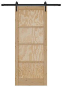 vidaXL Συρόμενη Πόρτα ORKDAL Καφέ 83 x 202 εκ. Μασίφ ξύλο πεύκου