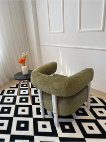 Stewehome Κλασικός πολυθρόνα με ξύλινα πόδια σε λευκό χρώμα 68x60x60 cm