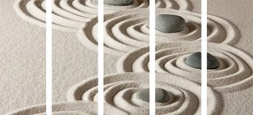Εικόνα 5 μερών Πέτρες Ζεν σε κύκλους με άμμο