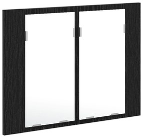 vidaXL LED Καθρέφτης Μπάνιου Ντουλάπας Μαύρο Δρυς 60x12x45 εκ. Από Ξύλο