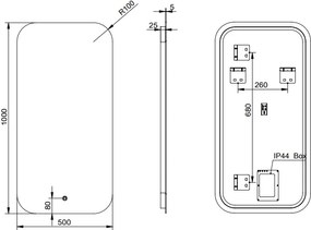 Luminor Just 50x100 - Καθρεφτης Μπανιου Led