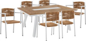 ΣΕΤ ΤΡΑΠΕΖΑΡΙΑ 7ΤΜΧ ΜΕ ΤΡΑΠΕΖΙ POLYWOOD 200Χ94 &amp; ΠΟΛΥΘΡΟΝΕΣ ΛΕΥΚΕΣ HM11648