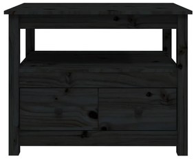 vidaXL Τραπεζάκι Σαλονιού Μαύρο 71 x 49 x 55 εκ. Μασίφ Ξύλο Πεύκου