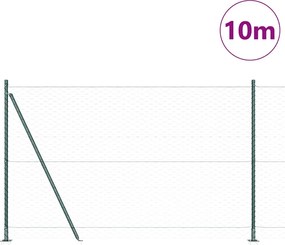 vidaXL Στύλος Περιφράξεων Πράσινο 10 x 1,5 μ (50 μμ πλέγμα)