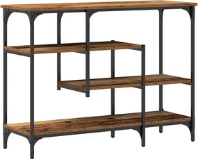 vidaXL Τραπέζι Κονσόλας με ράφι Παλαιό ξύλο 100 x 35 x 75 εκ.