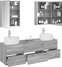 vidaXL Σετ Επίπλων Μπάνιου 5 pcs Γκρι Sonoma
