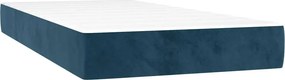 vidaXL Κρεβάτι Boxspring με Στρώμα Σκούρο Μπλε 120x190 εκ. Βελούδινο