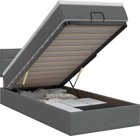 vidaXL Κρεβάτι Ottoman με στρώμα Σκούρο Γκρι 80 x 200 cm Ύφασμα