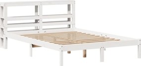 vidaXL Σκελετός Κρεβ. Χωρίς Στρώμα Λευκό 160x200 εκ Μασίφ Πεύκο