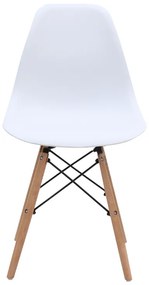 Καρέκλα τραπεζαρίας Nova Megapap PP λευκό - ξύλινο φυσικό πόδι 46x51x80εκ.
