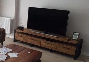 Heinner Home HR-ACTV-MAN160 Έπιπλο Τηλεόρασης 160cm,  Wenghe/ Μαύρο