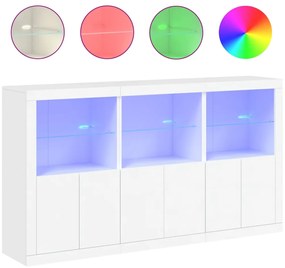 vidaXL Μπουφές με Φώτα LED Λευκός 181,5 x 37 x 100 εκ.