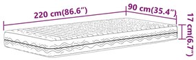 Στρώμα Αφρού Σκληρότητα H2 H3 Λευκό 90x220 εκ. - Λευκό