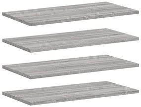 vidaXL Ράφια Τοίχου 4 τεμ. Γκρι Sonoma 60x30x1,5 εκ. Επεξεργ. Ξύλο
