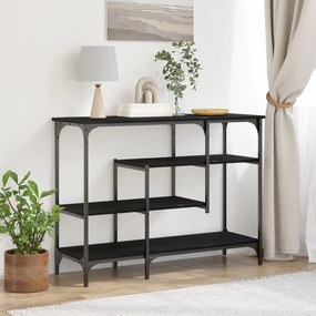 vidaXL Κονσόλα Μαύρη Δρυς 100x35x75 εκ Επεξεργασμένο Ξύλο και Ατσάλι