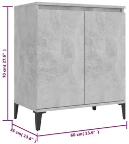 vidaXL Ντουλάπι Γκρι Σκυροδέματος 60x35x70 εκ. Επεξεργασμένο Ξύλο