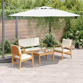 vidaXL Σετ Καναπέ Κήπου 4 pcs Καφέ 75 x 45 x 38 εκ. Μασίφ ξύλο ακακίας