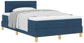 vidaXL Κρεβάτι με Στρώμα Μπλε 120x200 εκ. Ύφασμα