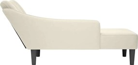 vidaXL Σαλόνι Σαλόνι με δεξί μπράτσο Κρεμ βελούδο