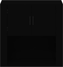 vidaXL Ντουλάπι Τοίχου Μαύρο 80x33x80 εκ. Επεξεργασμένο Ξύλο
